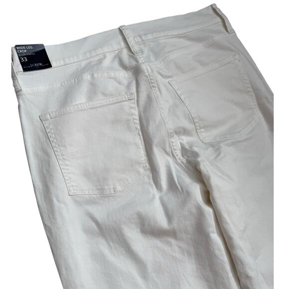 J. Crew Wide-Leg Crop Stretch Jean in All-Day Stretch Seashell White Size‎ 33 - Picture 10 of 10